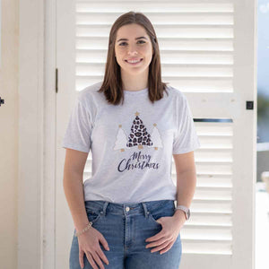 Leopard Christmas Tree Graphic T-Shirt