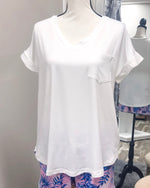 V-Neck Knit Top w/ Pocket - Ivory