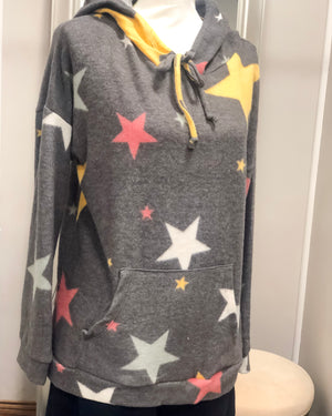 Star Hooded Top - Charcoal