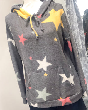 Star Hooded Top - Charcoal