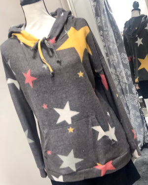 Star Hooded Top - Charcoal