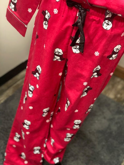 Snow Dog Flannel 2pc PJ Set