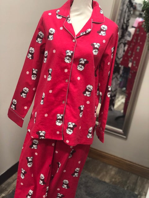 Snow Dog Flannel 2pc PJ Set