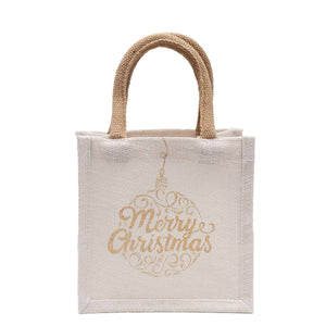 Merry Ornament Script Petite Gift Tote