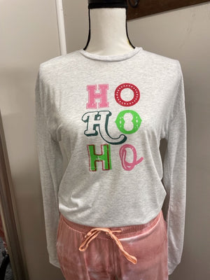 HoHoHo Long Sleeve Crew Neck Shirt