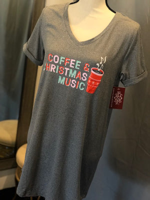 Coffee & Christmas Music - Sleep Shirt