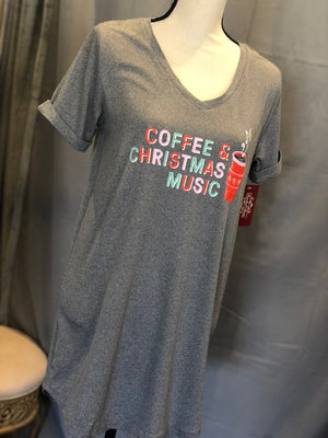 Coffee & Christmas Music - Sleep Shirt