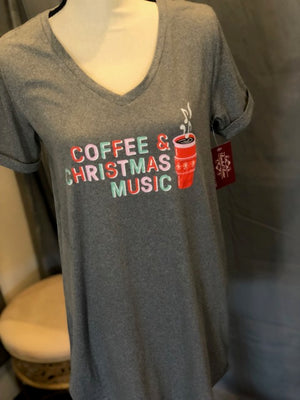 Coffee & Christmas Music - Sleep Shirt