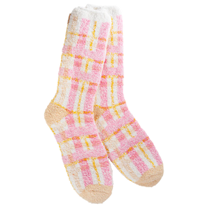 World's Softest Cozy Crew - Pink Multi Plaid